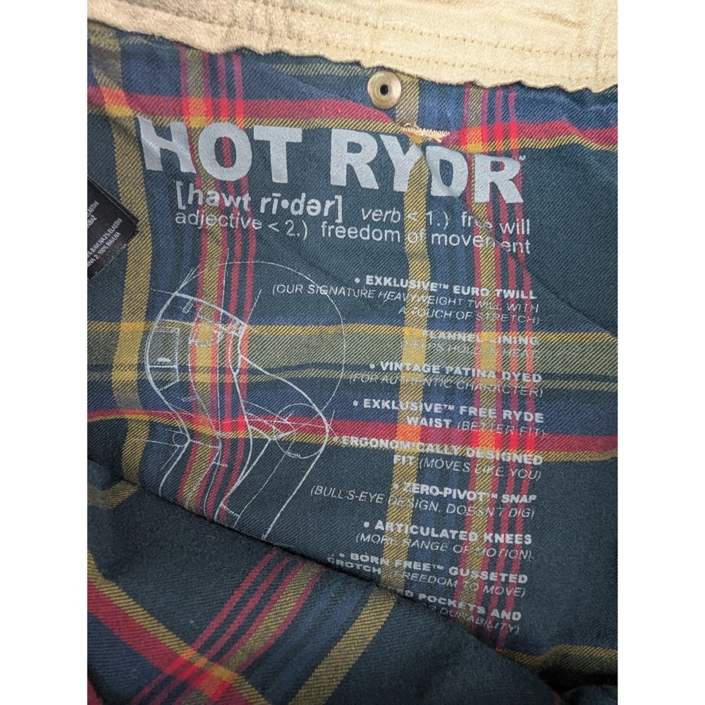 Kuhl Hot Rydr Pants Men's 36x30 Flannel Lined Brown Vintage Patina Dye Work 5113 - Picture 14 of 16